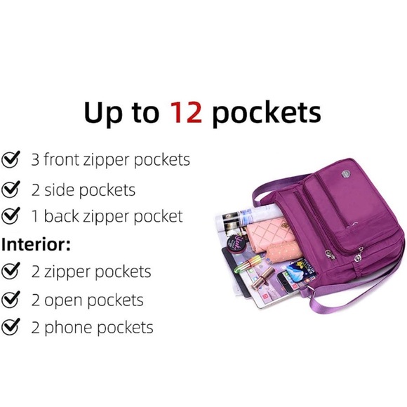 Mintegra Women Shoulder Handbag Roomy Multiple Pockets Bag Ladies - Picture 3 of 12